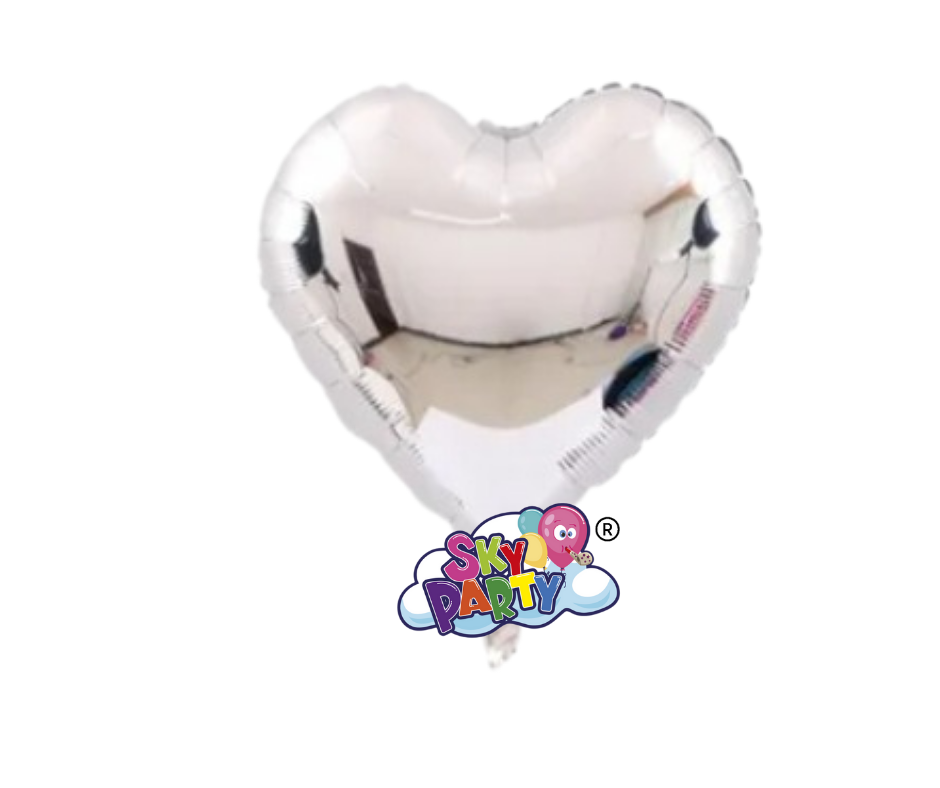 GLOBO FOIL 18"CORAZON PLATA