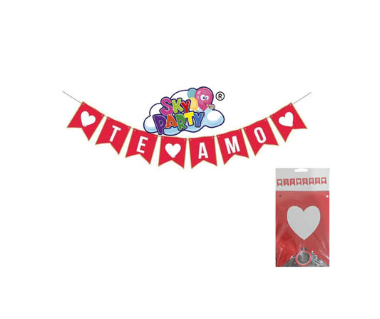BANNER TE AMO BLANCO CON ROJO