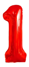 GLOBOS DE NUMERO 32" ROJO
