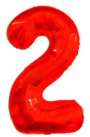 GLOBOS DE NUMERO 32" ROJO