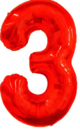 GLOBOS DE NUMERO 32" ROJO