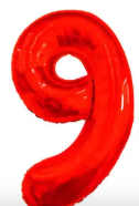 GLOBOS DE NUMERO 32" ROJO