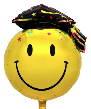 GLOBO GRADUACIÓN EMOJI GORRO NEGRO