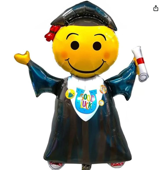 GLOBO GRADUACION EMOJI AZUL