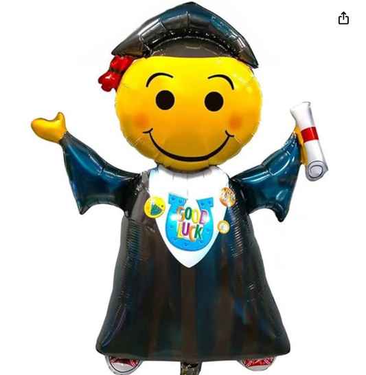 GLOBO GRADUACION EMOJI AZUL