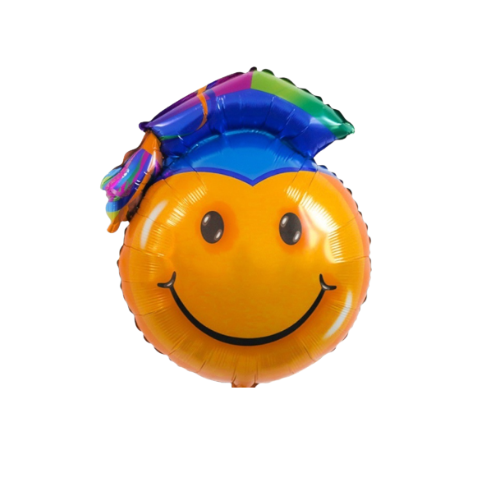 GLOBO GRADUACIÓN EMOJI GORRO COLORES