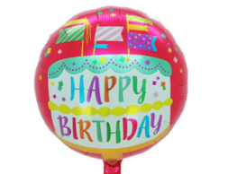 GLOBO 18¨ FRASE HAPPY BIRTHDAY