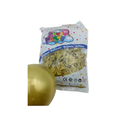 PROMOCIÓN GLOBO LATEX SKYPARTY 5" CHROME ORO