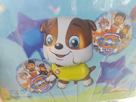 KIT 5 PIEZAS PERSONAJE RUMBLE PAW PATROL