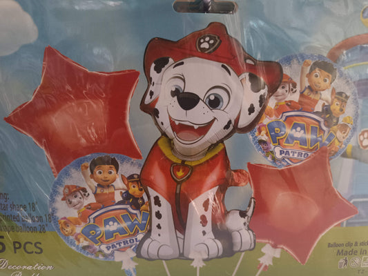 KIT 5 PIEZAS PERSONAJE MARSHAL PAW PATROL