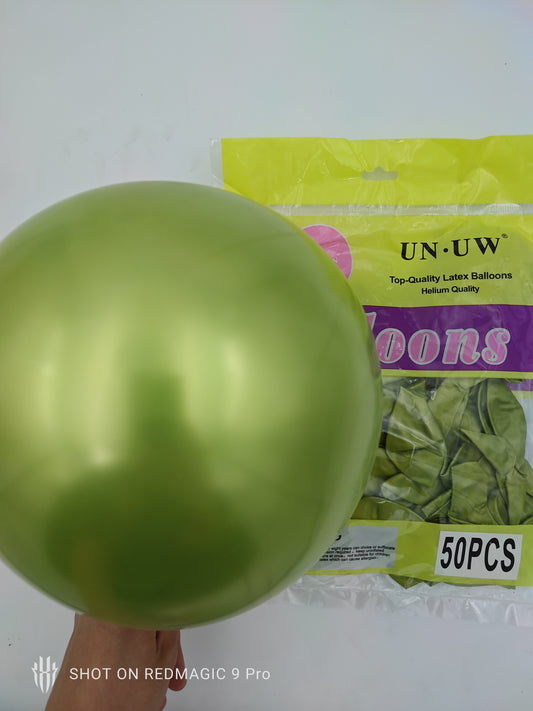 PROMOCIÓN GLOBO LATEX 10" CHROME  VERDE LIMA