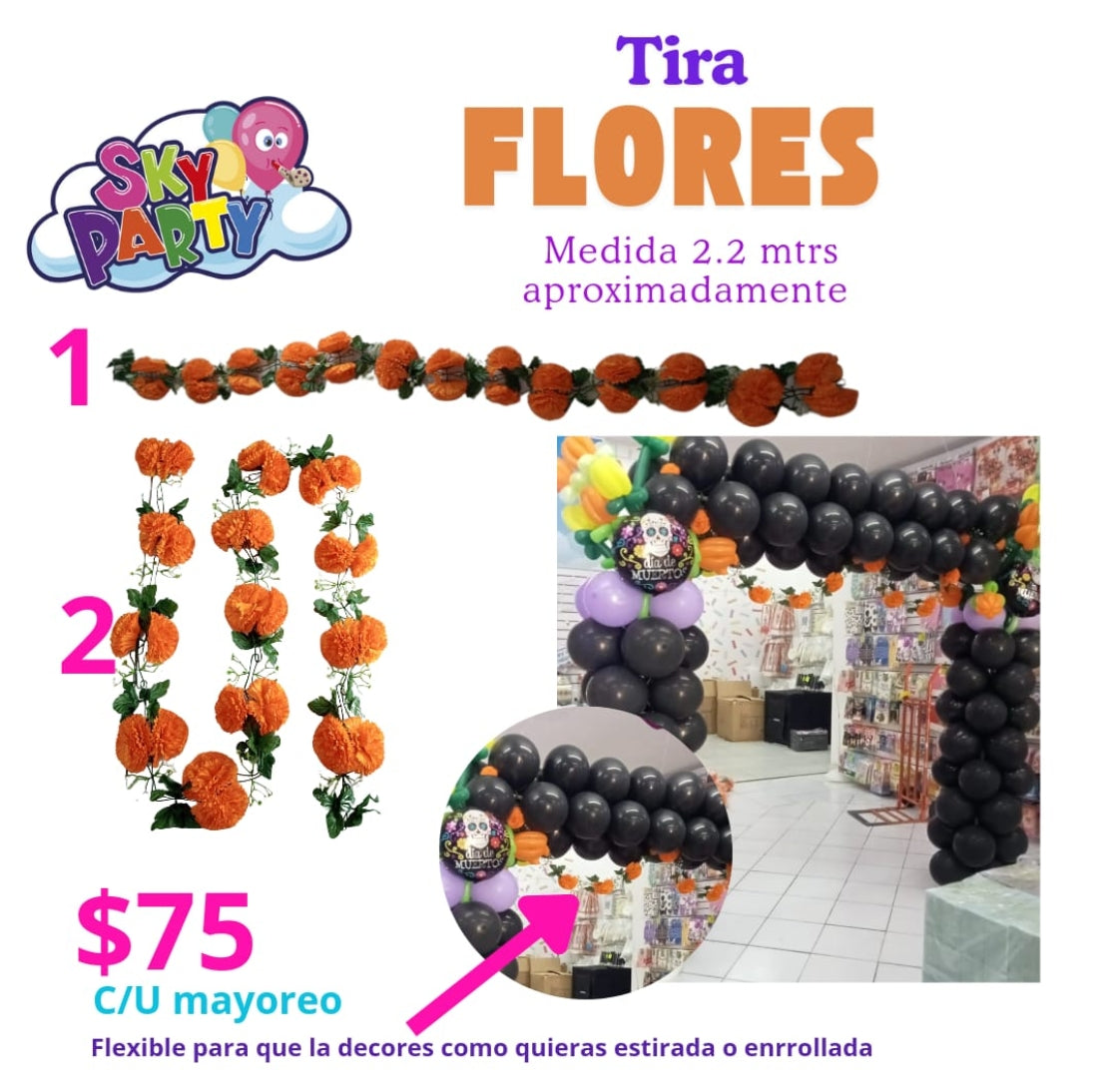 GUIRNALDA FLORES DIA DE MUERTO