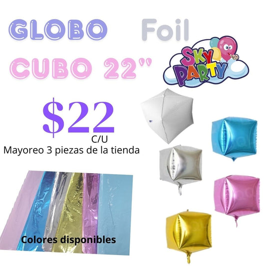 GLOBO FOIL CUBO 22"