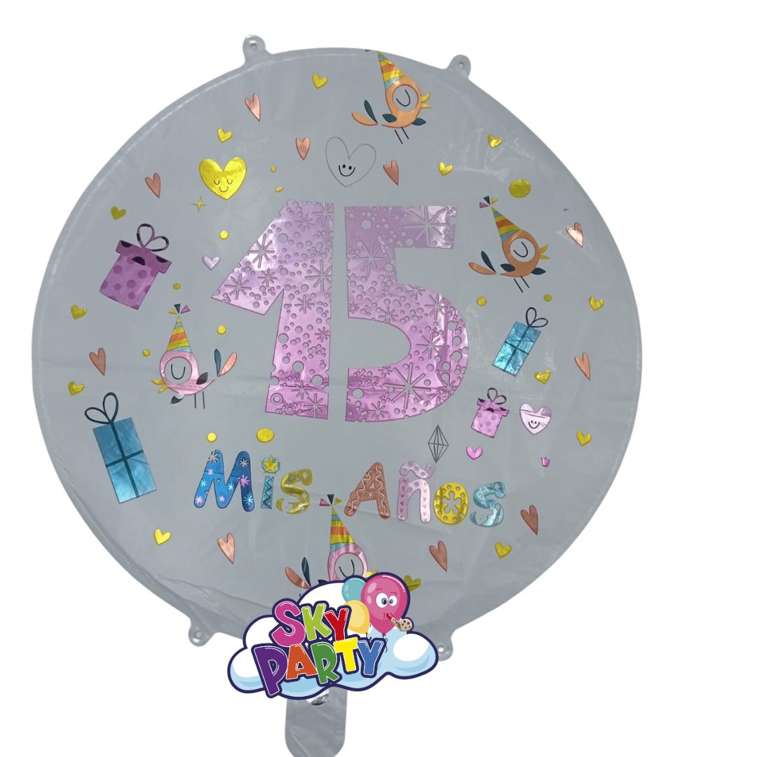 GLOBO FOIL 18" FRASE 15 AÑOS