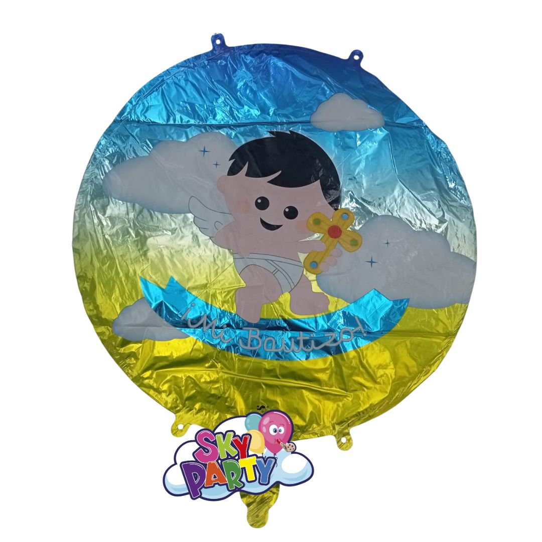 GLOBO FOIL 18" FRASE MI BAUTIZO