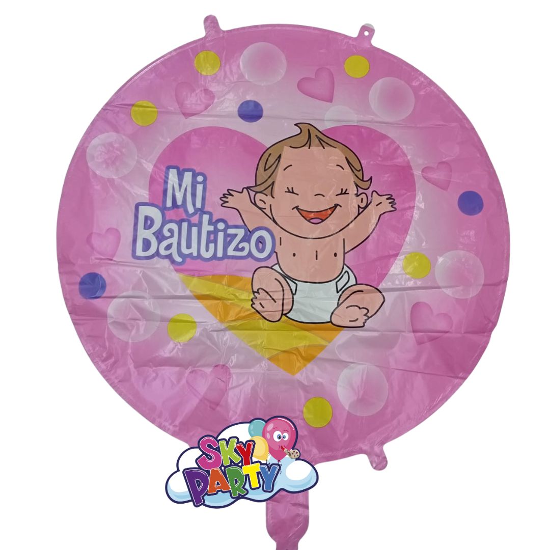 GLOBO FOIL 18" FRASE MI BAUTIZO