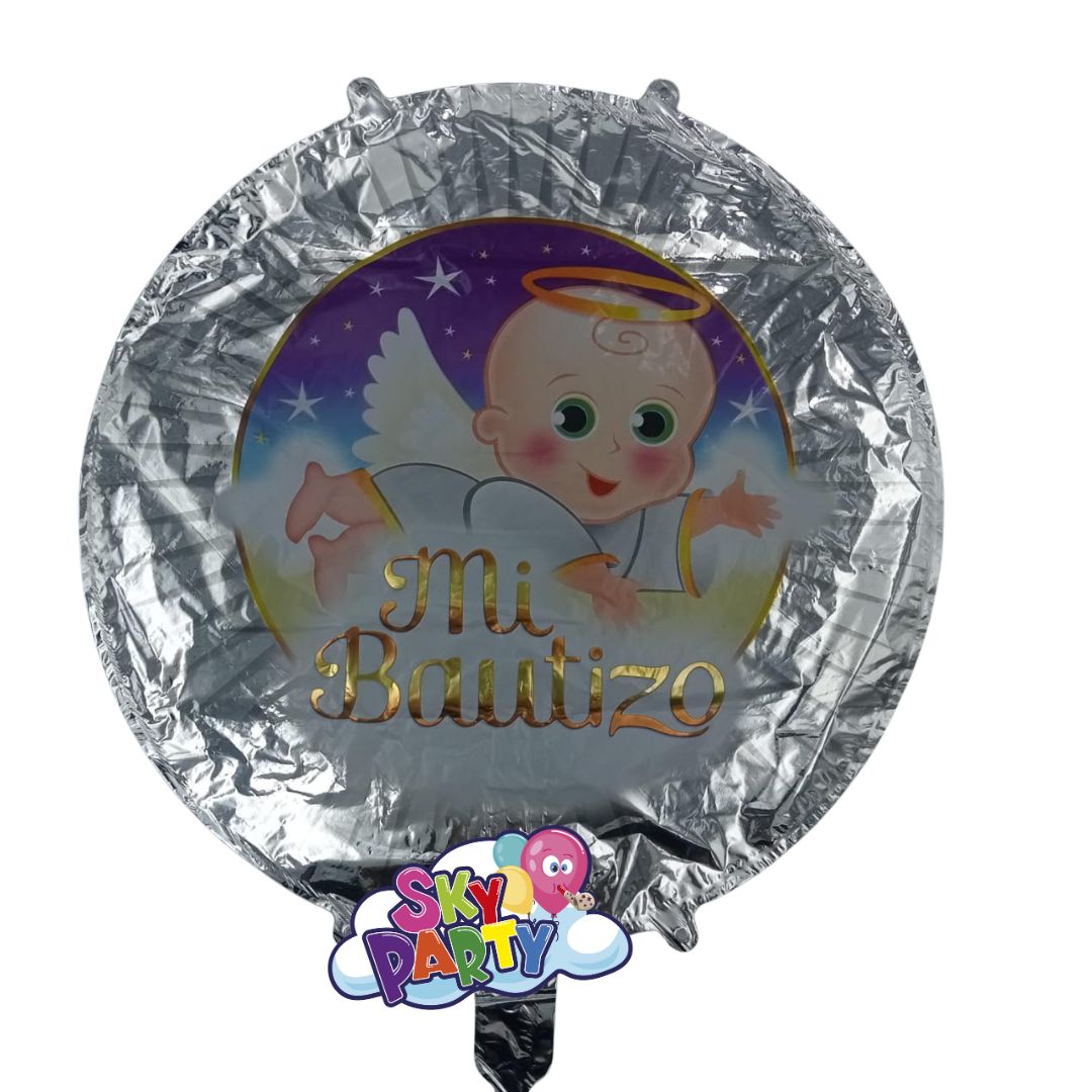 GLOBO FOIL 18" FRASE MI BAUTIZO