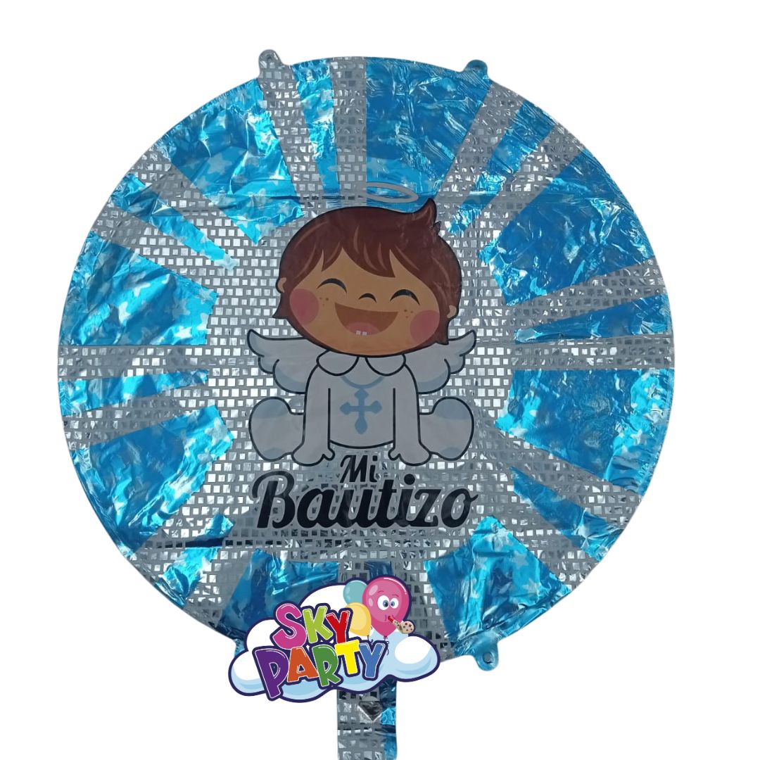 GLOBO FOIL 18" FRASE MI BAUTIZO