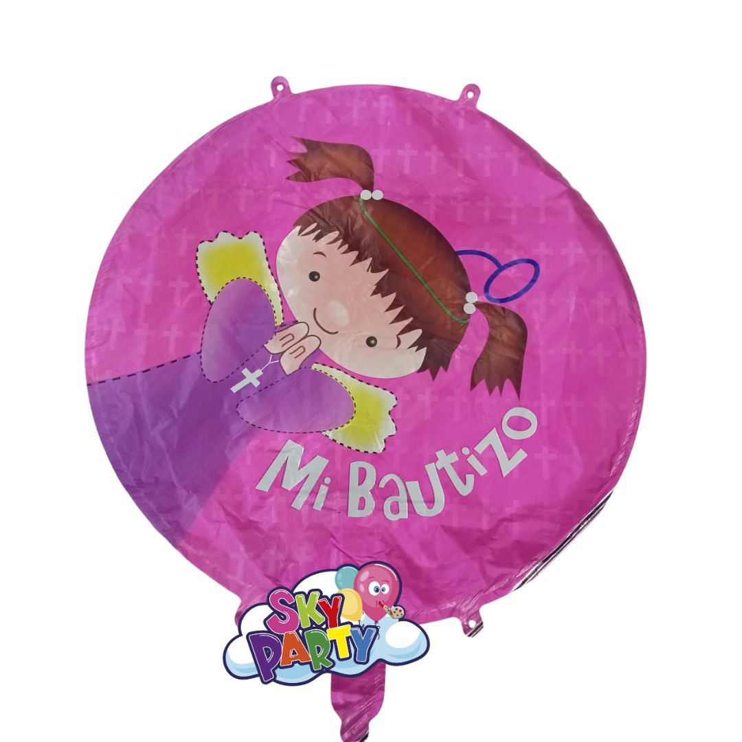 GLOBO FOIL 18" FRASE MI BAUTIZO
