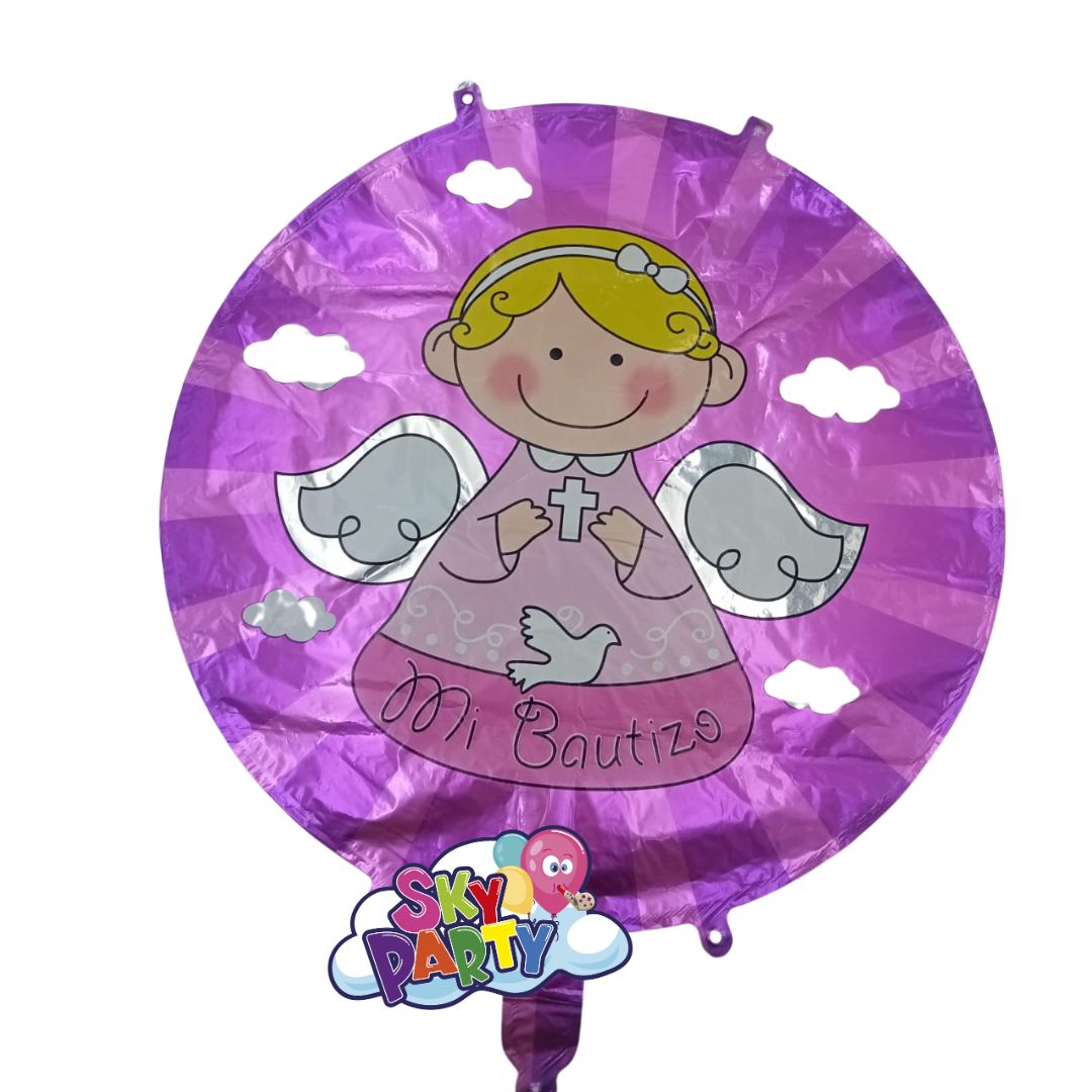 GLOBO FOIL 18" FRASE MI BAUTIZO