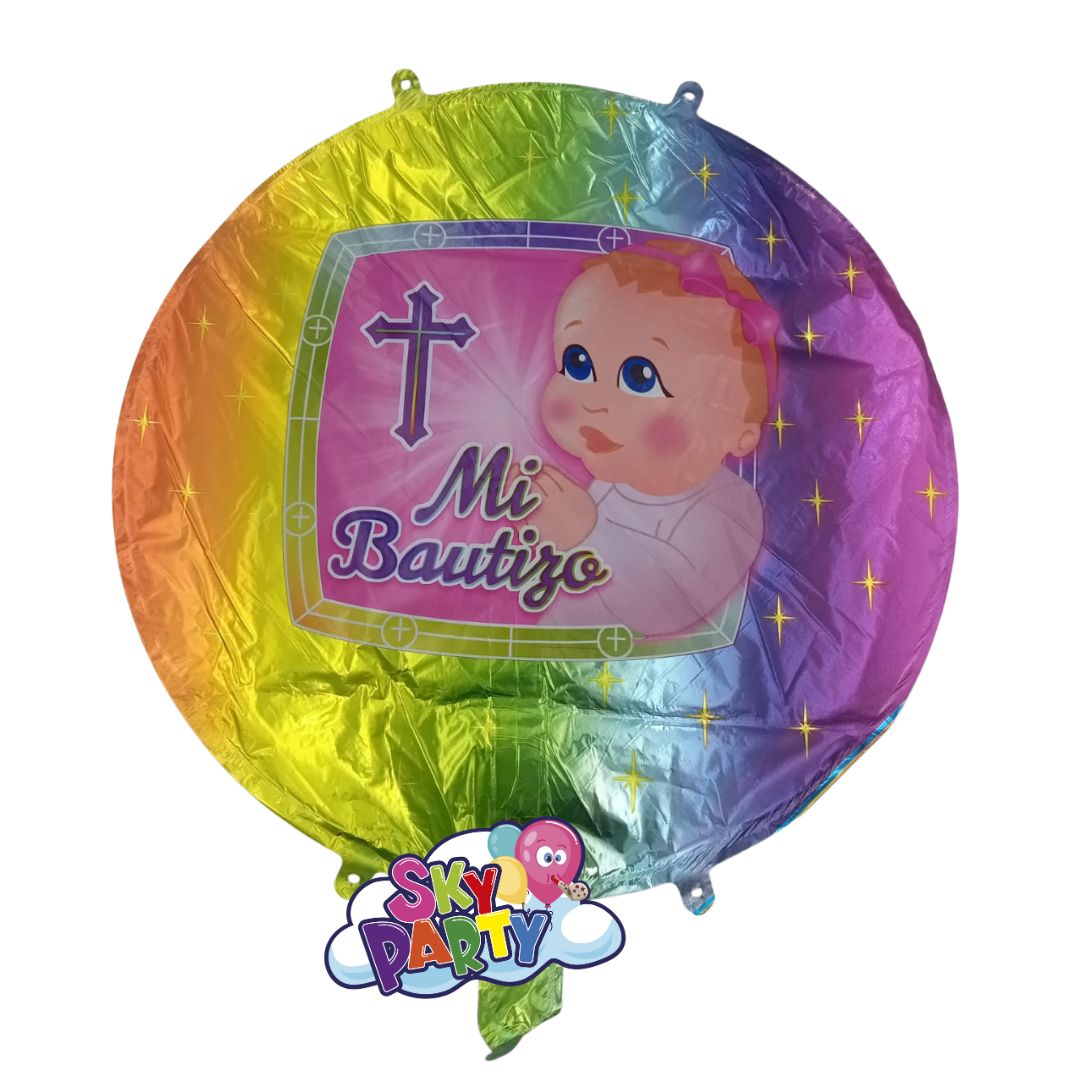 GLOBO FOIL 18" FRASE MI BAUTIZO