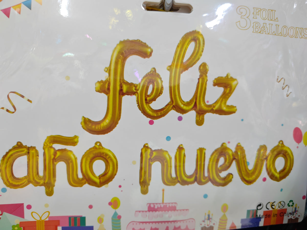LETRERO FELIZ AÑO NUEVO ORO
