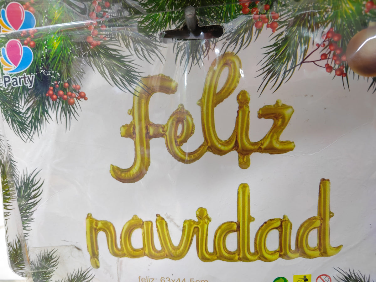 LETRERO FELIZ NAVIDAD ORO