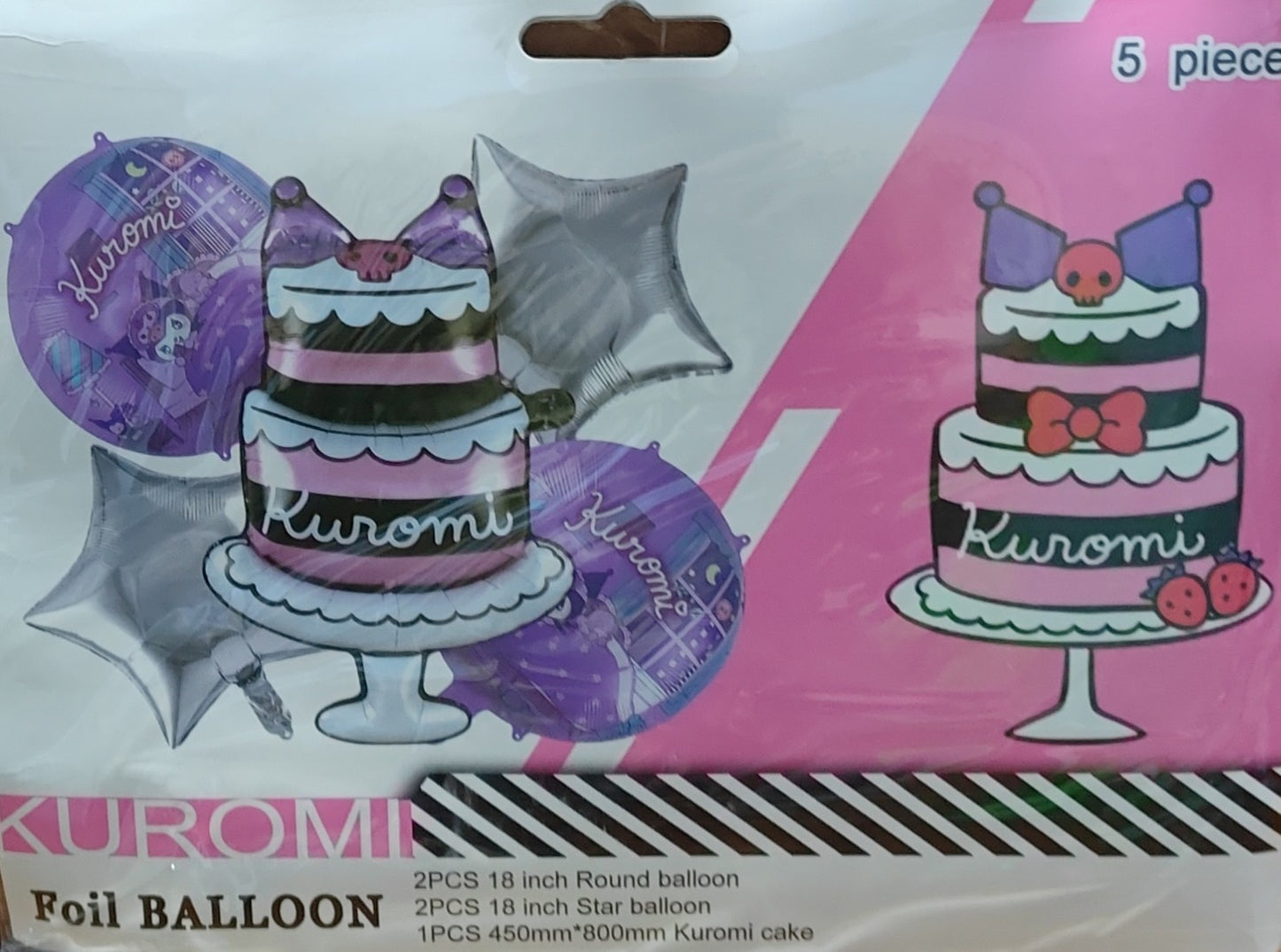 KIT 5 PIEZAS KUROMI KITTY