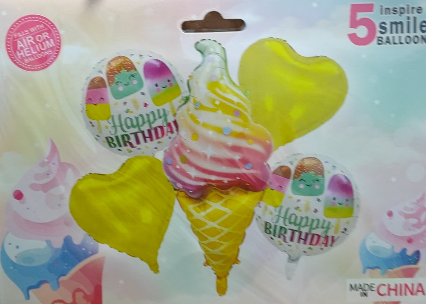 KIT 5 PIEZAS HELADO UNICORNIO