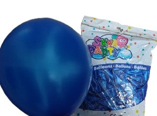 GLOBO LATEX METALICO  SKY 12"100 pzs  AZUL