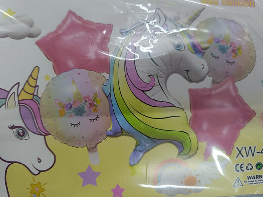 KIT 5 PIEZAS PERSONAJE UNICORNIO