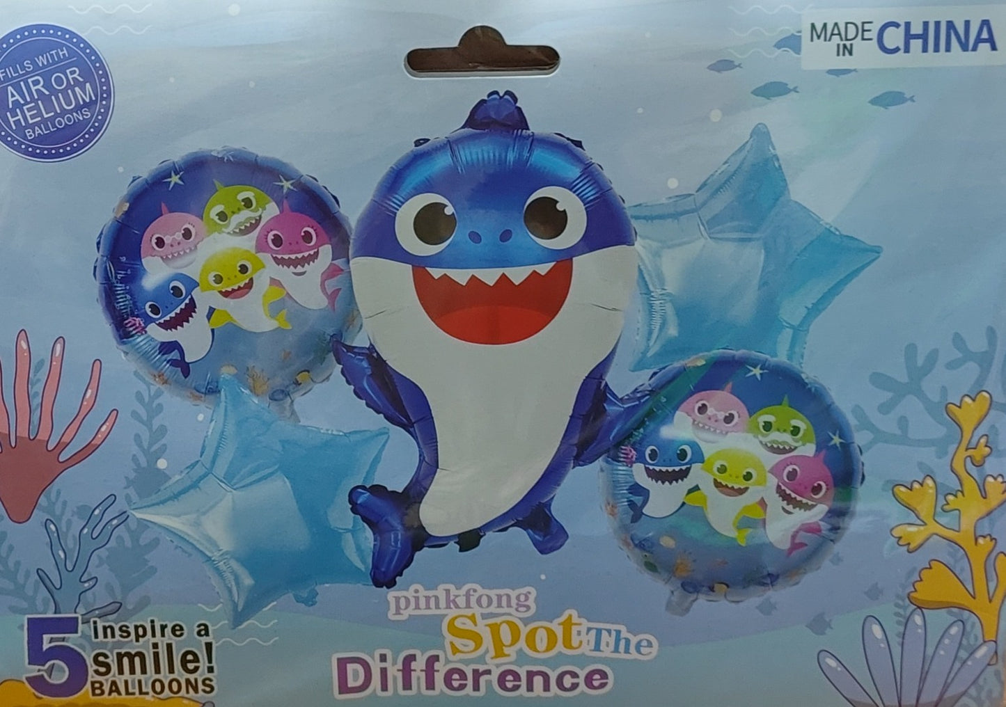 KIT 5 PIEZAS BABY SHARK AZUL