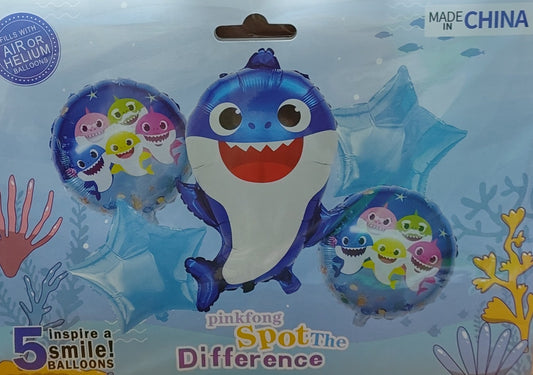 KIT 5 PIEZAS BABY SHARK AZUL