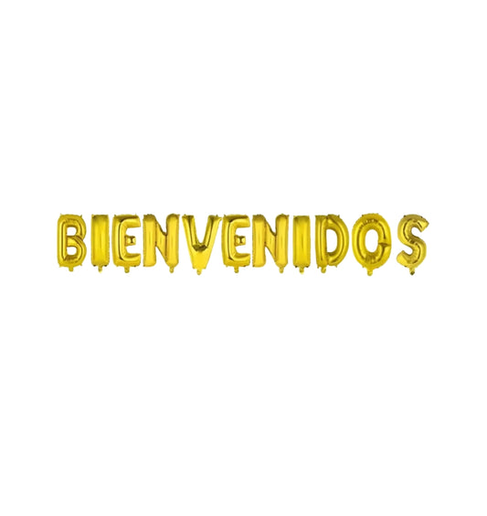 LETRERO BIENVENIDOS ORO