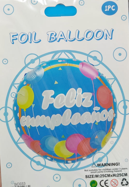 GLOBO EN BLISTER 18" FELIZ CUMPLEAÑOS