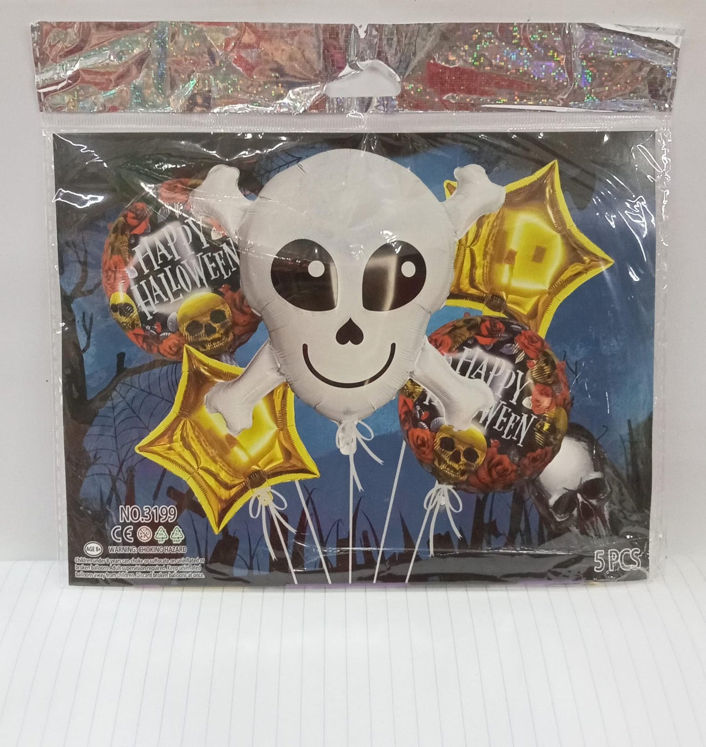 KIT 5 PIEZAS CALAVERA BRUJA HALLOWEEN