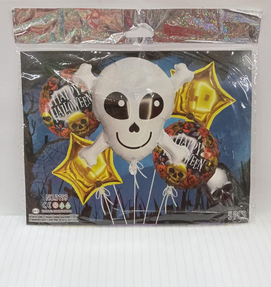 KIT 5 PIEZAS CALAVERA BRUJA HALLOWEEN