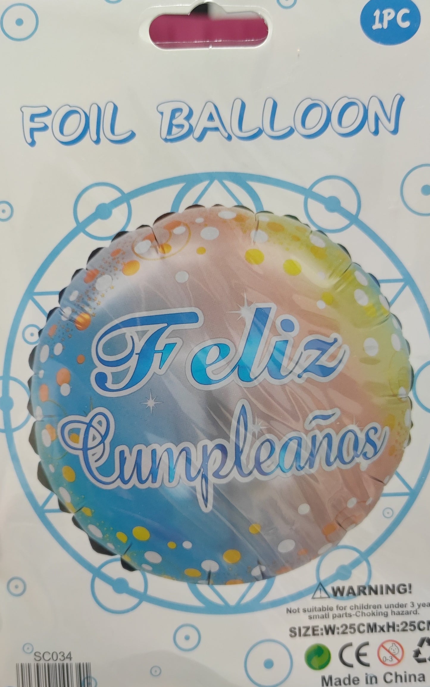 GLOBO EN BLISTER 18" FELIZ CUMPLEAÑOS