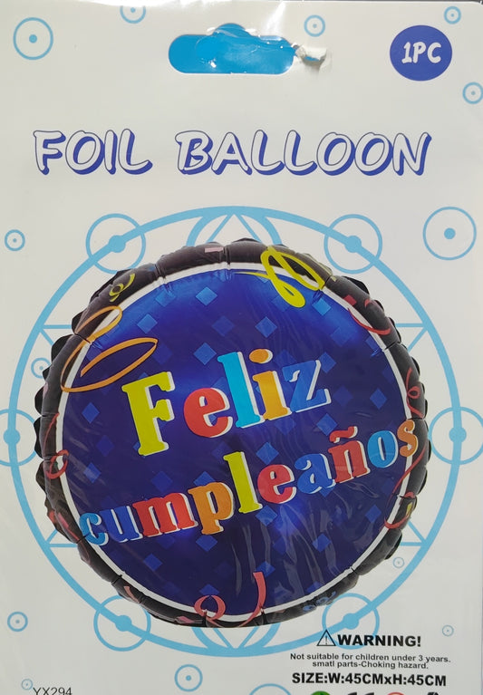 GLOBO EN BLISTER 18" FELIZ CUMPLEAÑOS