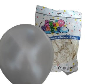 GLOBO LATEX METALICO  SKY 12"100 pzs BLANCO