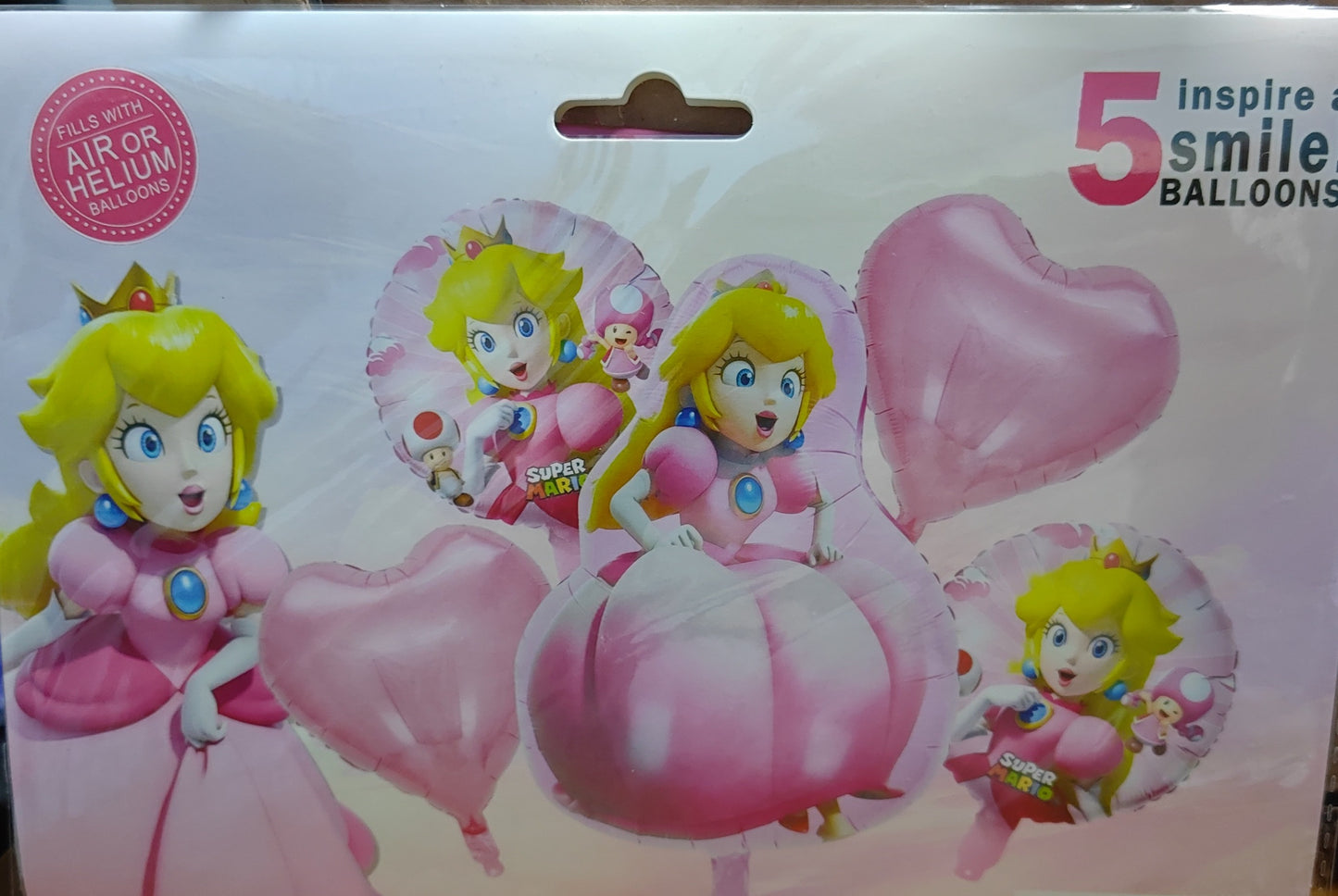 KIT 5 PIEZAS PRINCESA PEACH