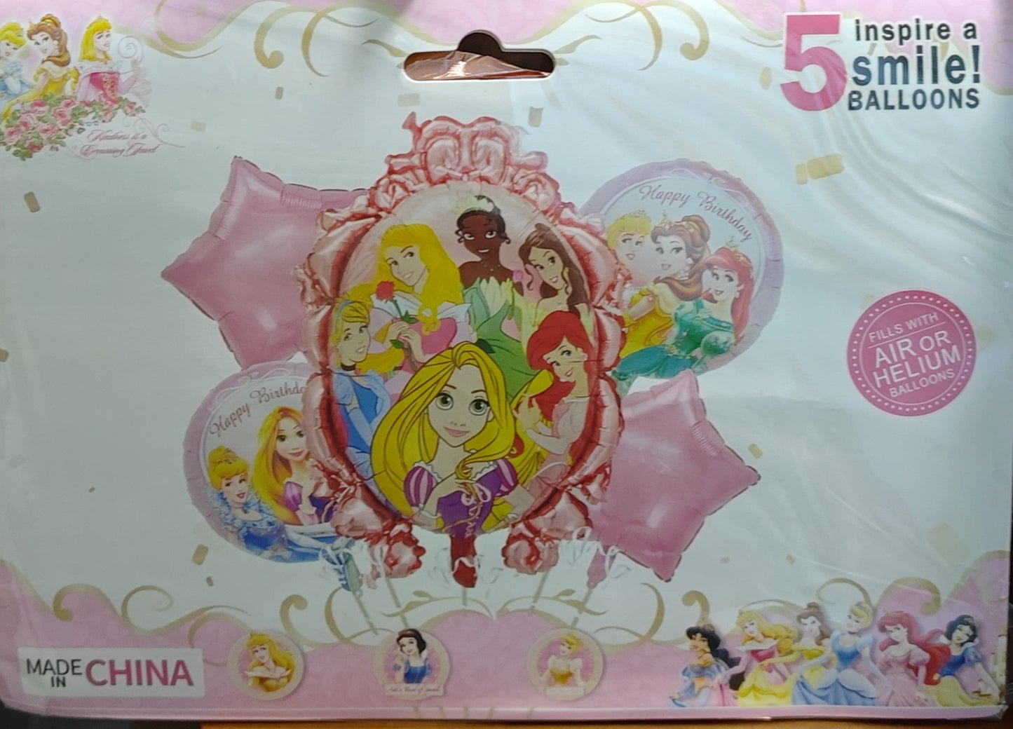 KIT 5 PIEZAS PRINCESAS