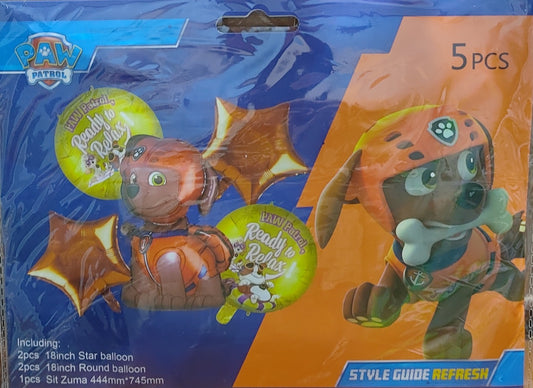 KIT 5 PIEZAS ZUMA PAWPATROL